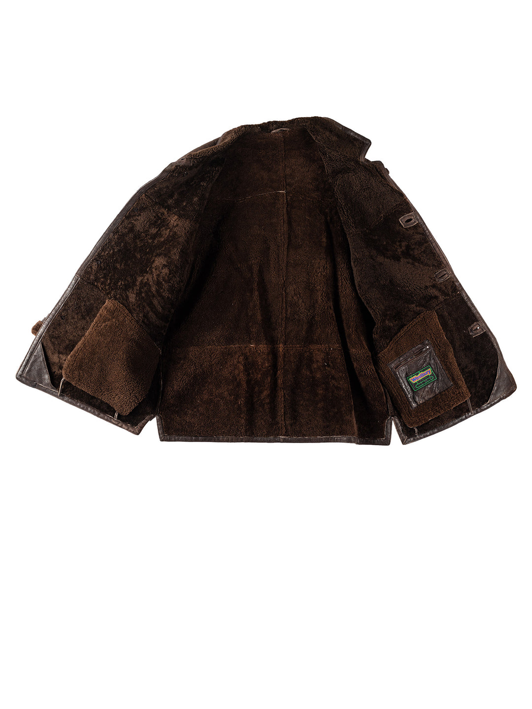 Vintage 80's Men Sheepskin Coat in BrownVN339