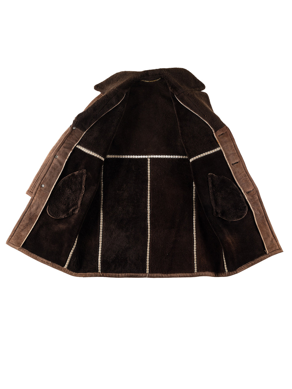 Vintage 90's Men Sheepskin Coat in BrownVN393