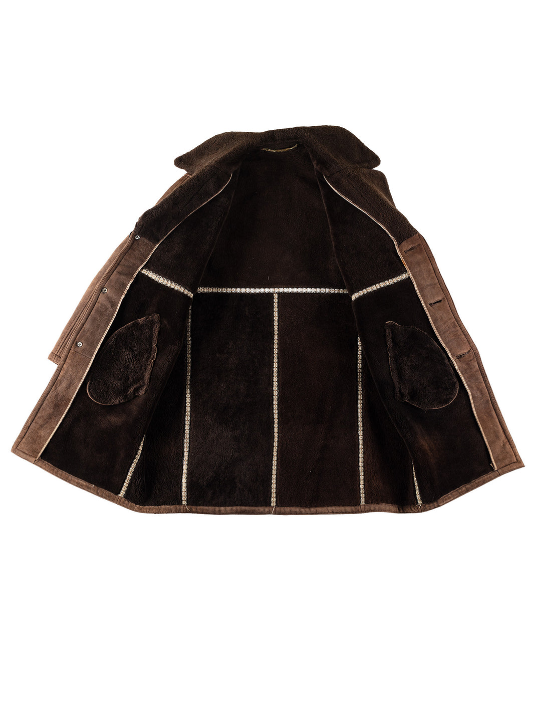 Vintage 90's Men Sheepskin Coat in BrownVN393
