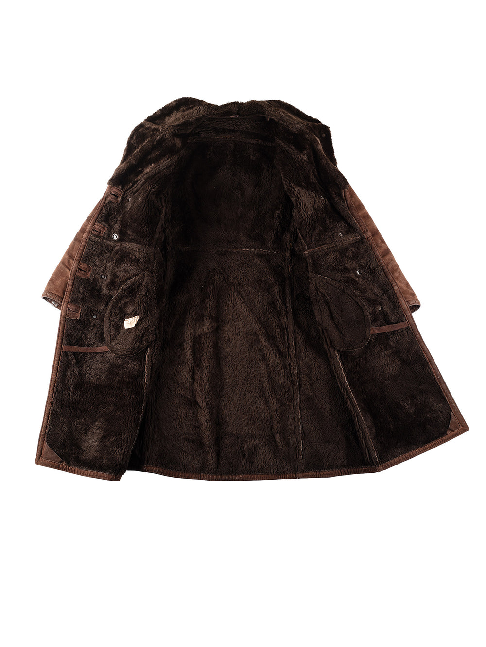 Vintage 90's Women Faux Sheepskin Coat in BrownMN189