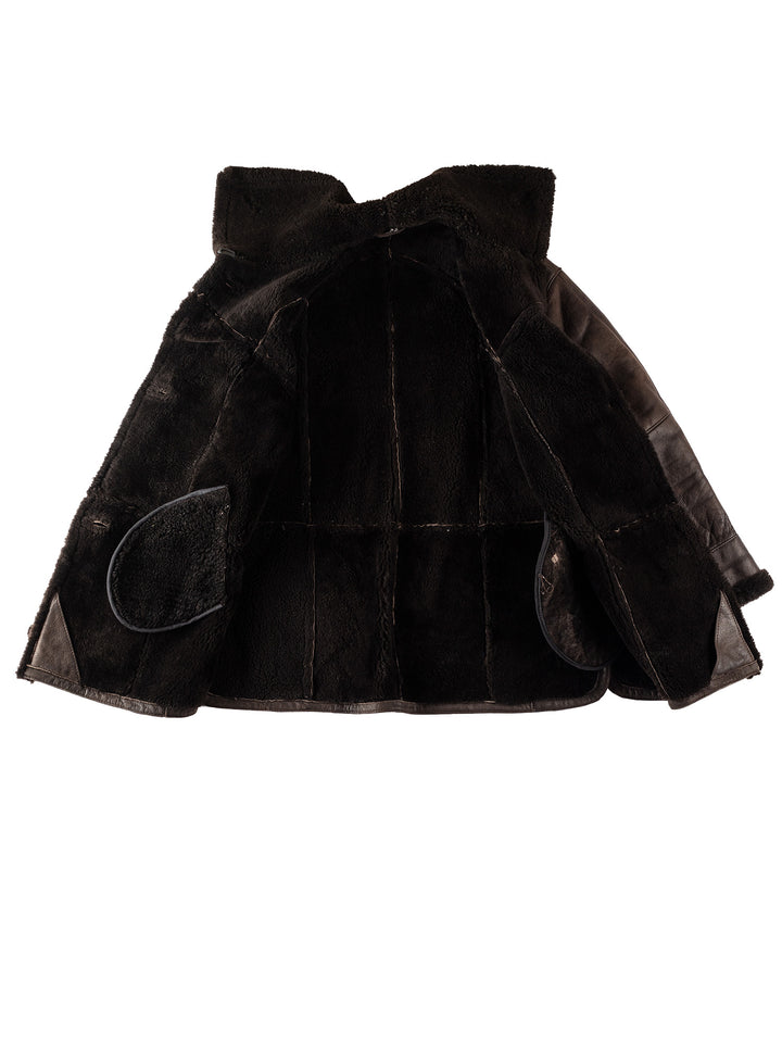 Vintage 80's Women Sheepskin Coat in BrownMN352