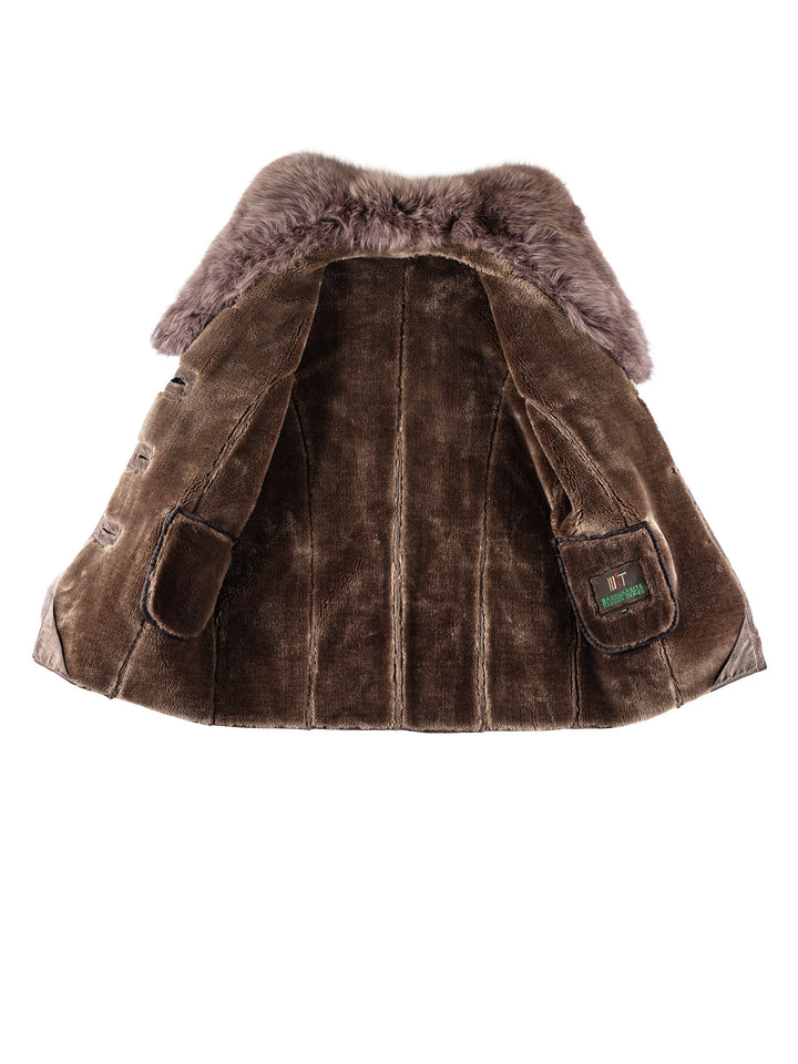 Vintage 90's Women Sheepskin Coat in PurpleMN227