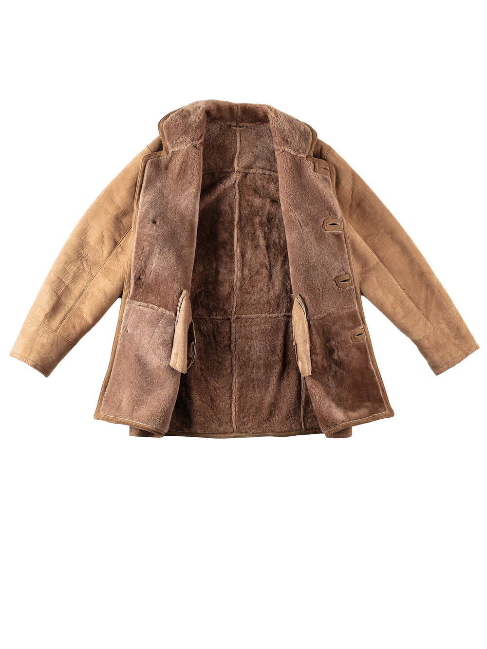 Vintage 90's Men Sheepskin Coat in BrownVN155