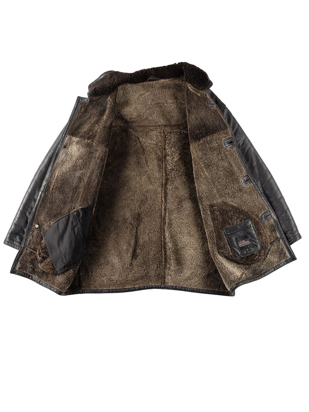 Vintage 80's Men Sheepskin Coat in BlackVN126Free Text
