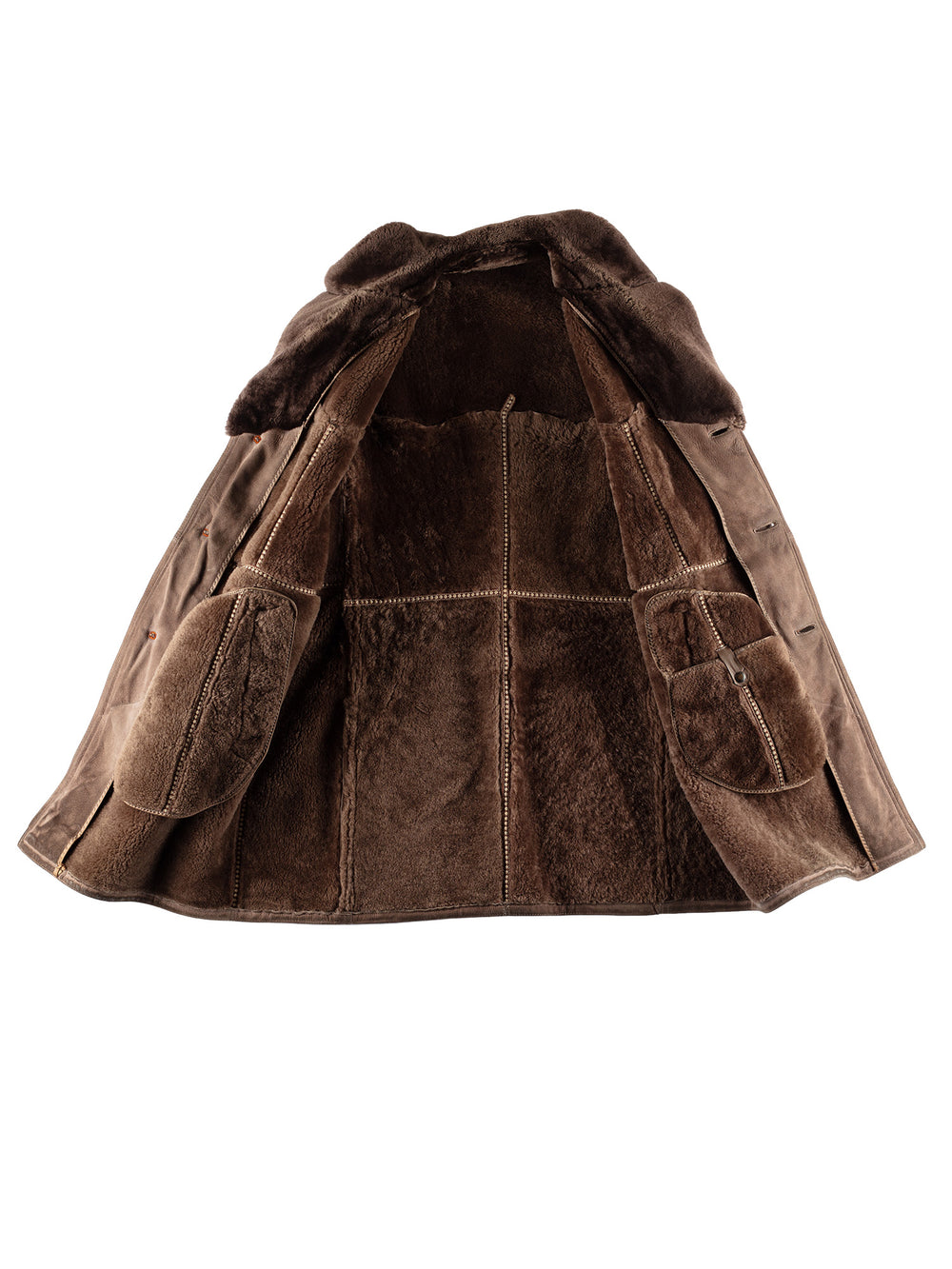 Vintage 80's Men Sheepskin Coat in GrayVN491