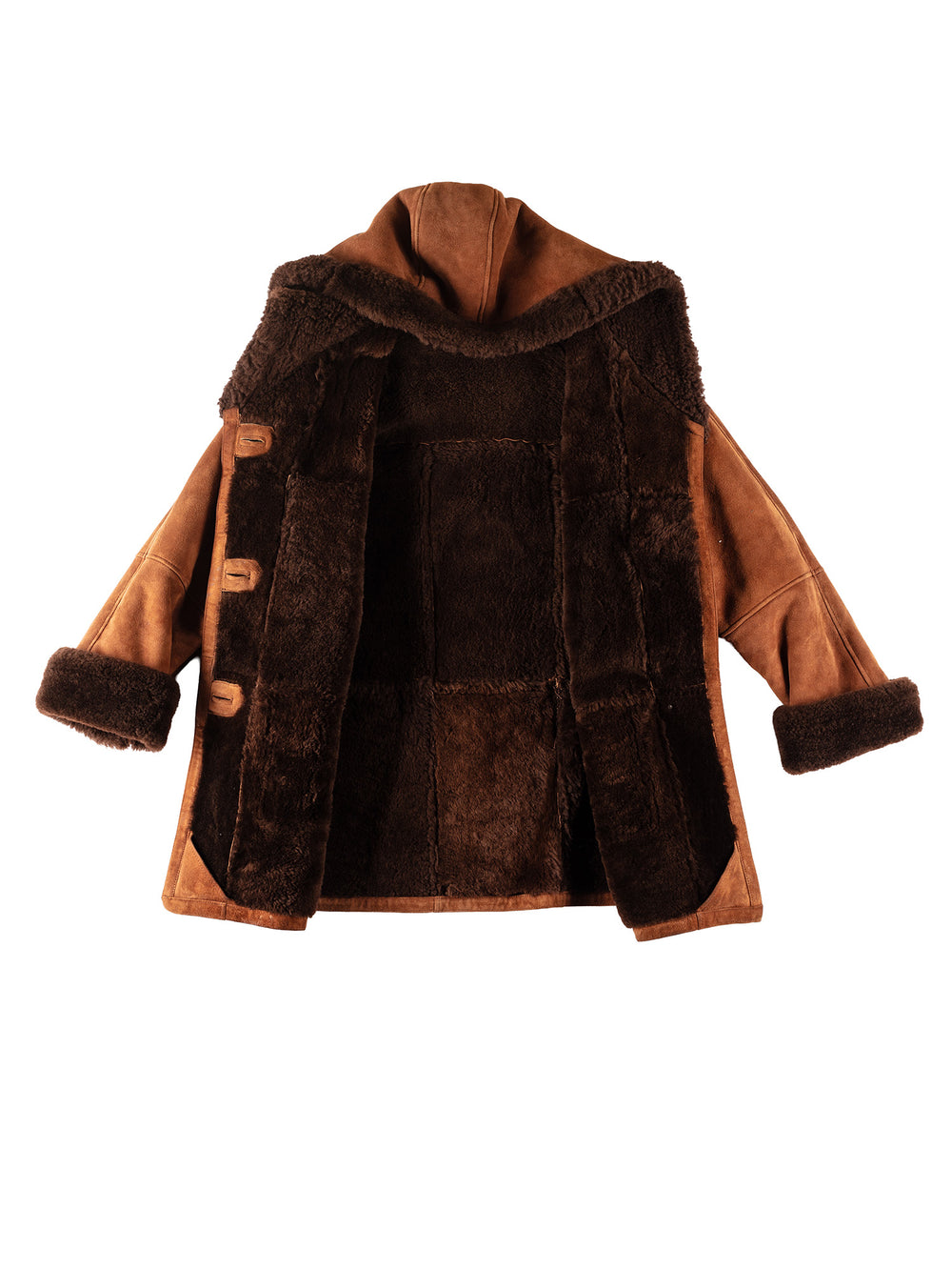 Vintage 80's Women Sheepskin Coat in BrownMN154