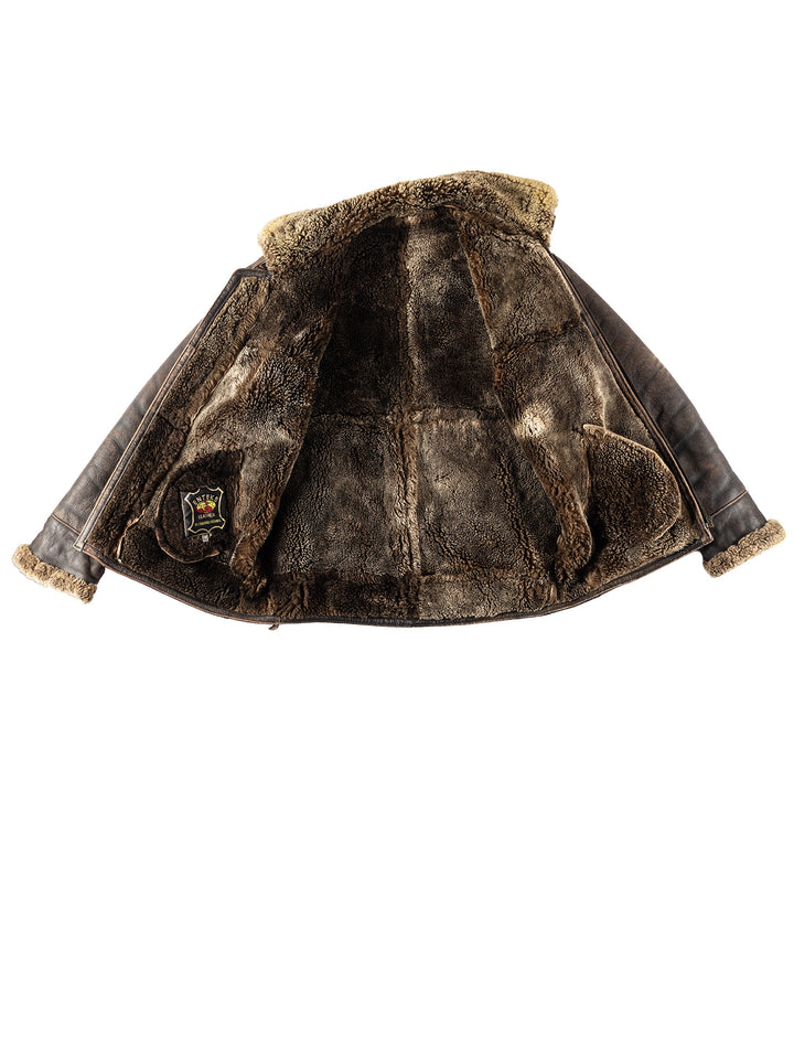 Vintage 80's Men Sheepskin Jacket in BrownVN395