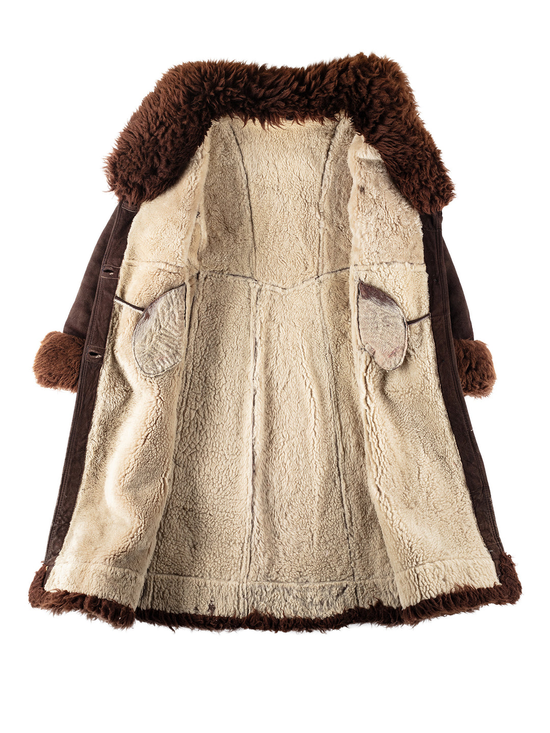 Vintage 80's Women Sheepskin Coat in BrownMN139