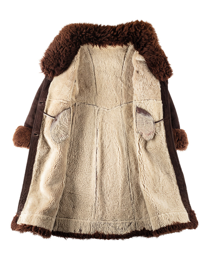 Vintage 80's Women Sheepskin Coat in BrownMN139