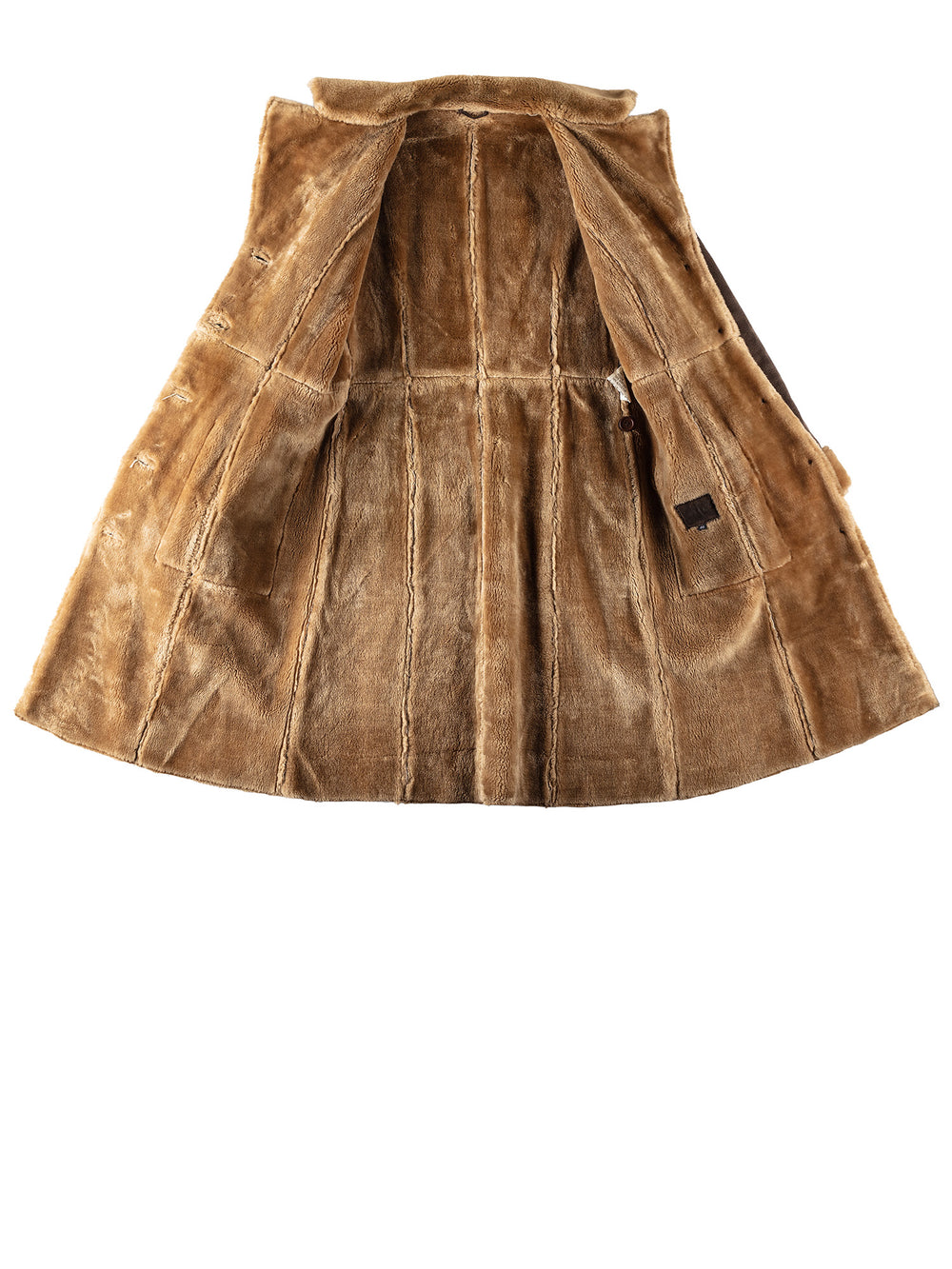 Vintage 70's Women Faux Sheepskin Coat in BrownMN344