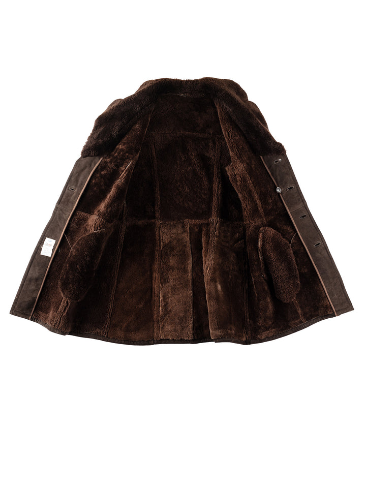Vintage 70's Men Sheepskin Shearling Vest in BrownVN318