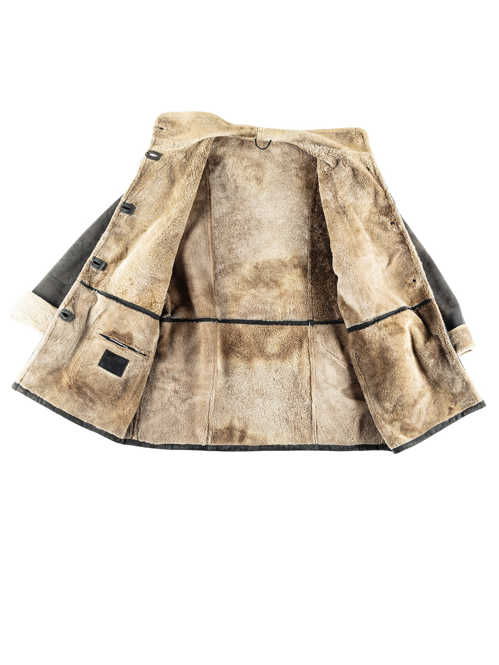 Vintage 80's Women Sheepskin Coat in GrayMN433