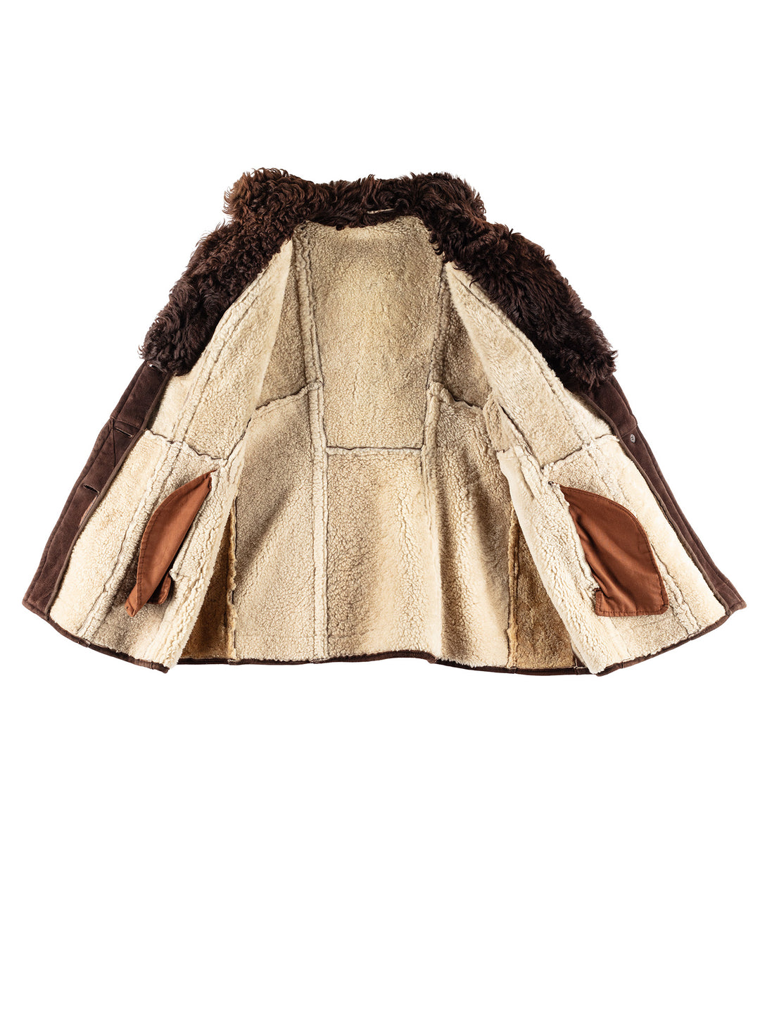 Vintage 80's Women Sheepskin Coat in BrownMN409
