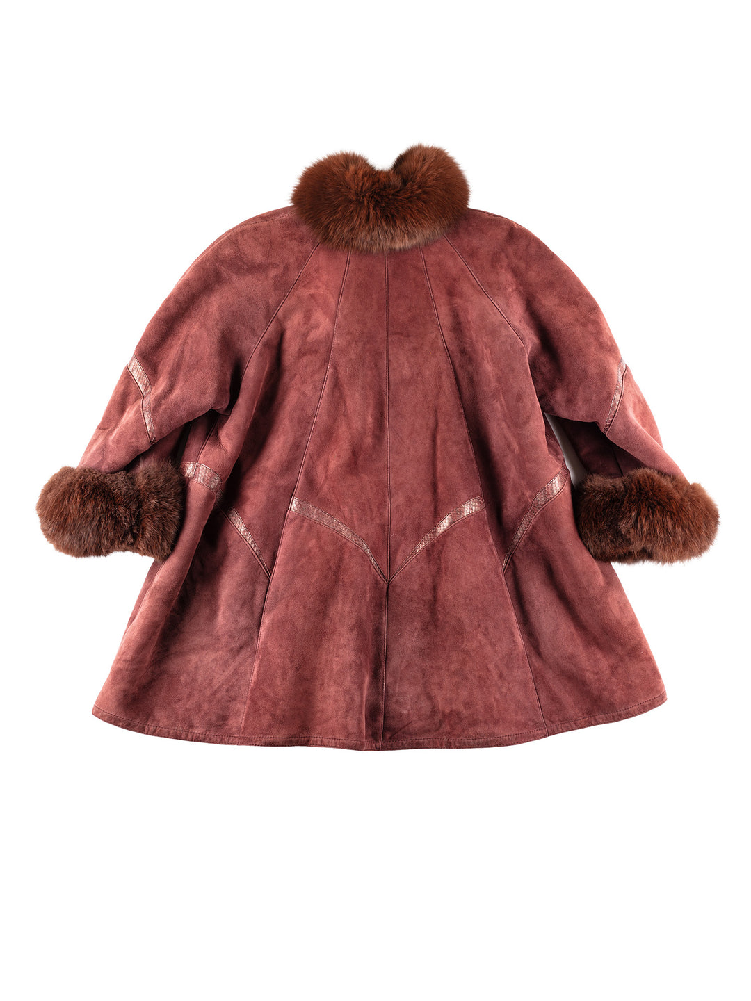 Vintage 80's Women Sheepskin Coat in Red