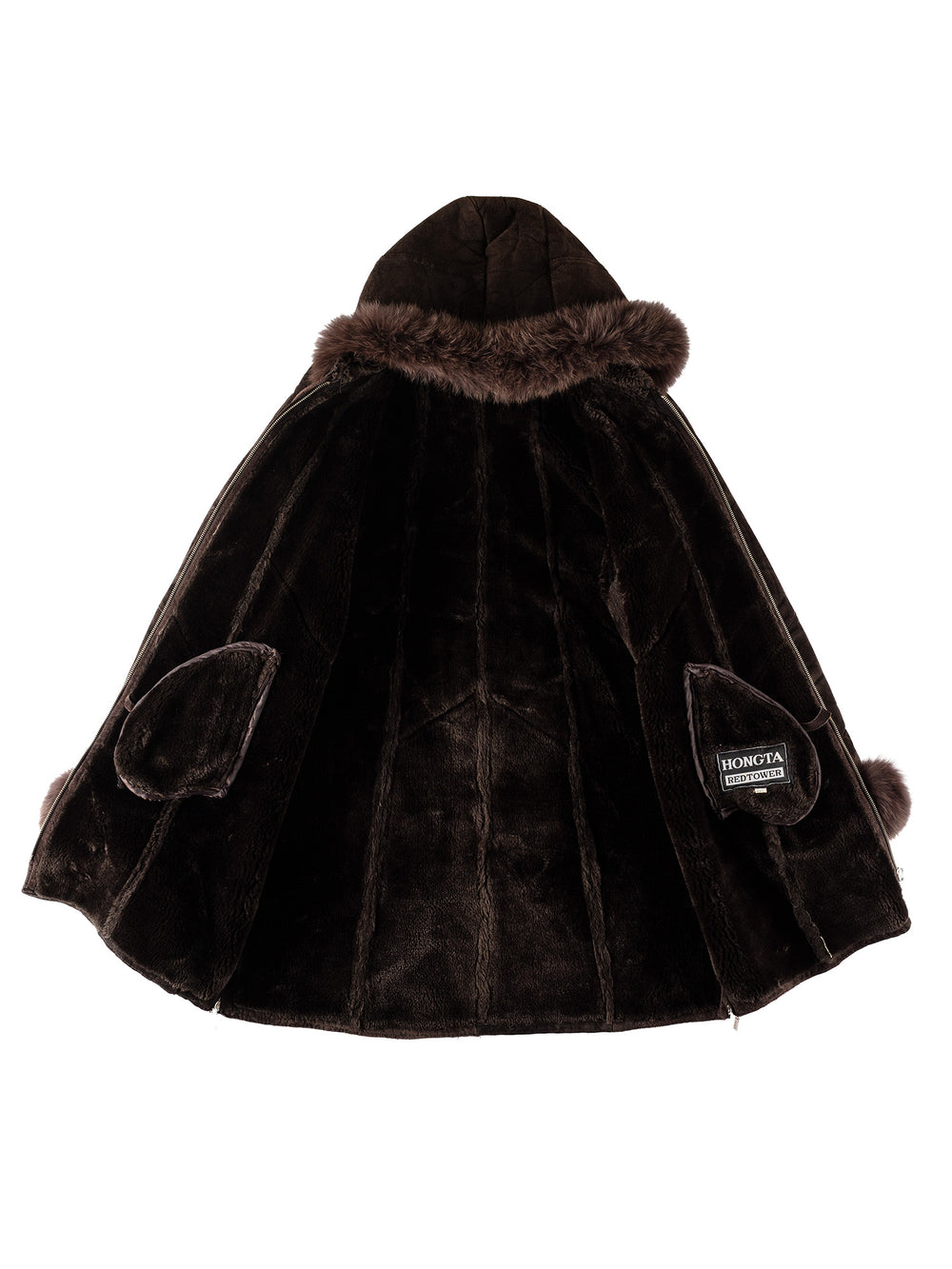 Vintage 70's Women Faux Sheepskin Coat in BrownMN512