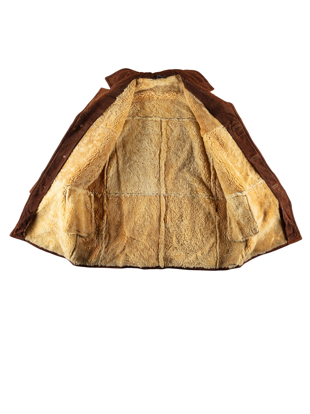 Vintage 80's Men Sheepskin Coat in BrownVN496
