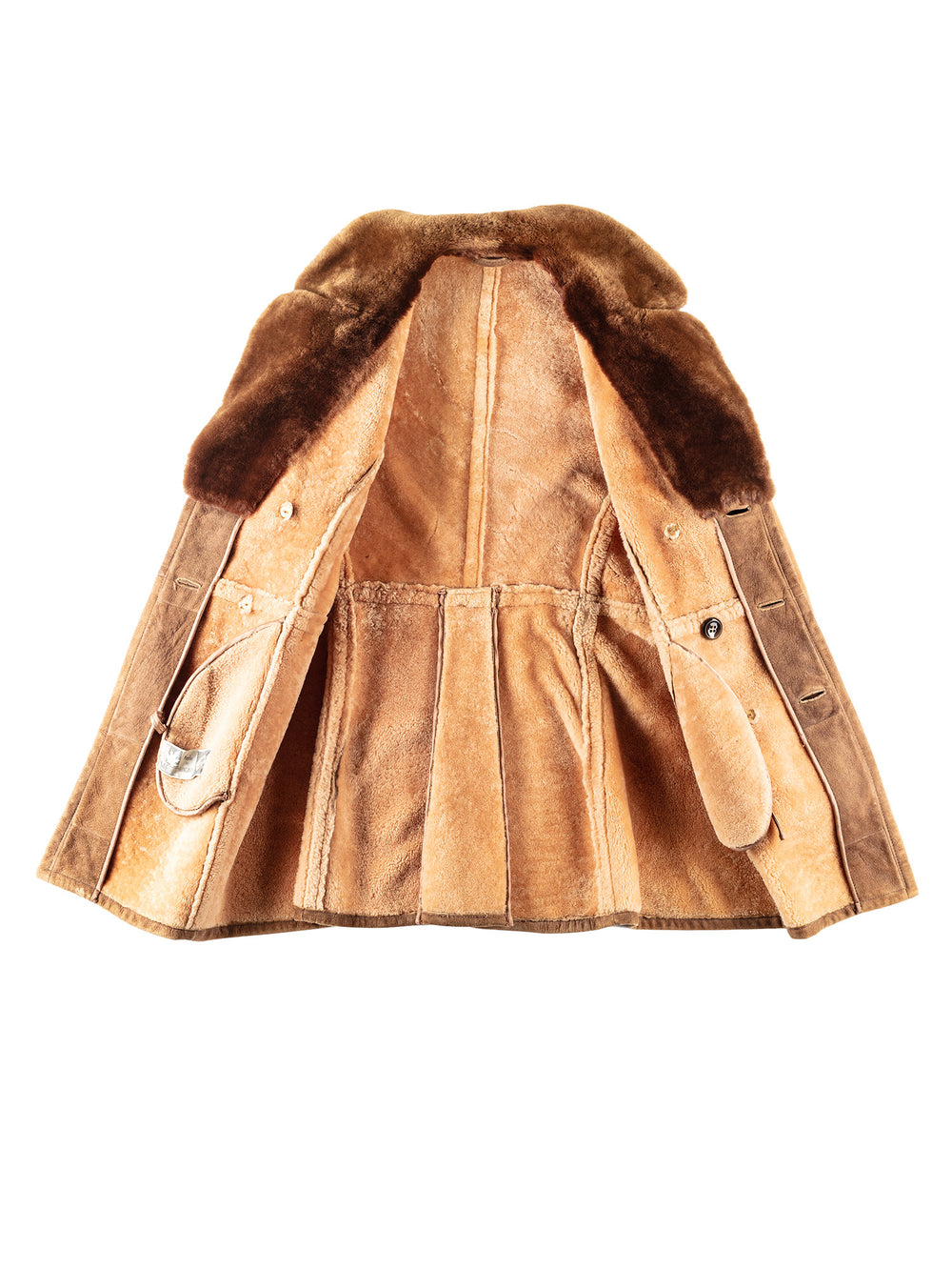 Vintage 70's Men Sheepskin Coat in BrownVN253
