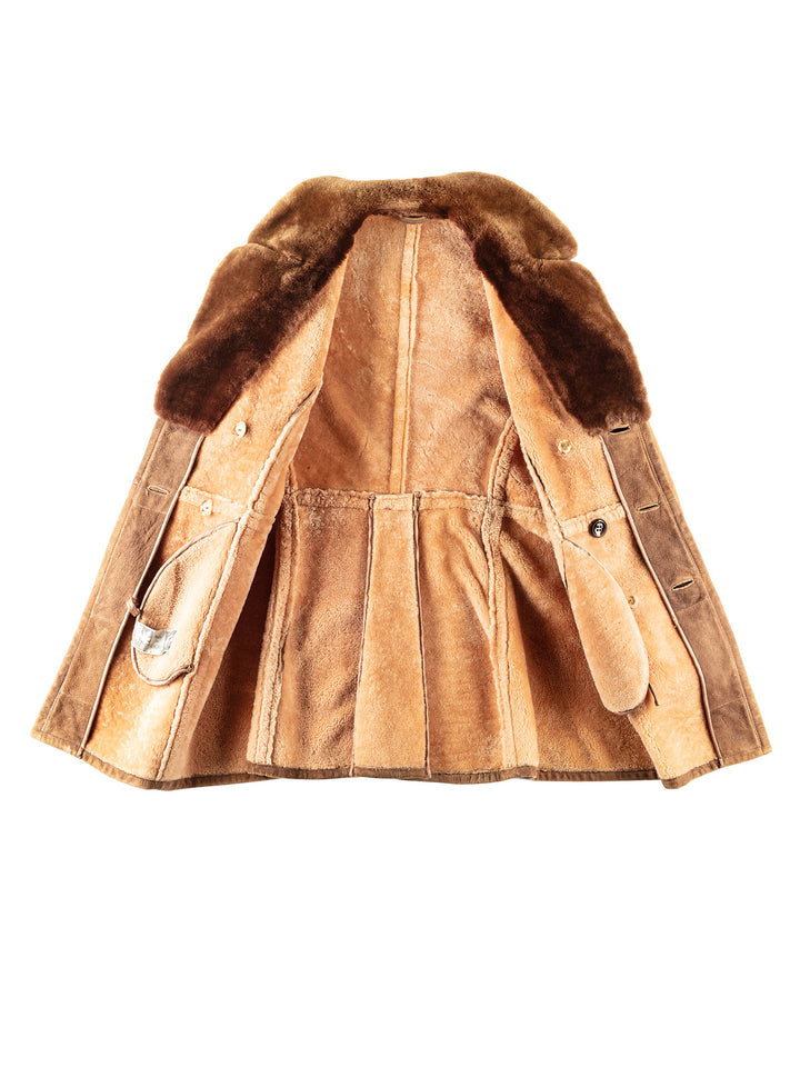 Vintage 70's Men Sheepskin Coat in BrownVN253