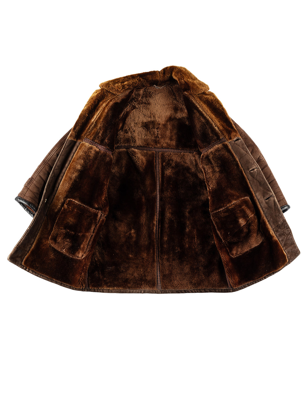 Vintage 70's Men Sheepskin Coat in BrownVN602