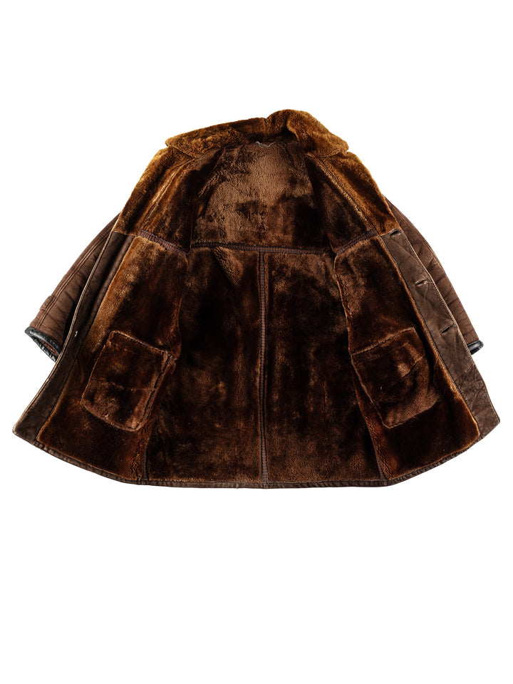 Vintage 70's Men Sheepskin Coat in BrownVN602