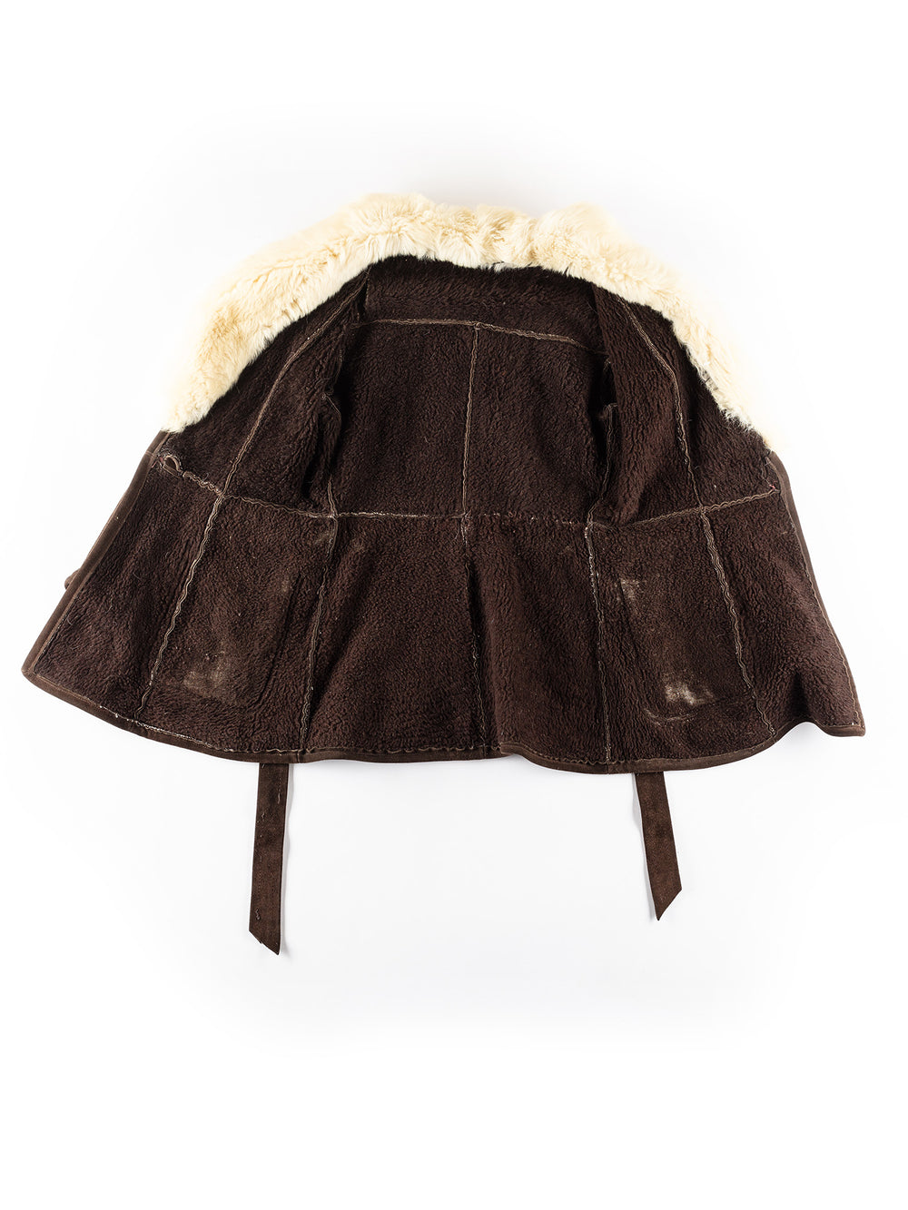Vintage 70's Women Faux Sheepskin Coat in BrownMN255