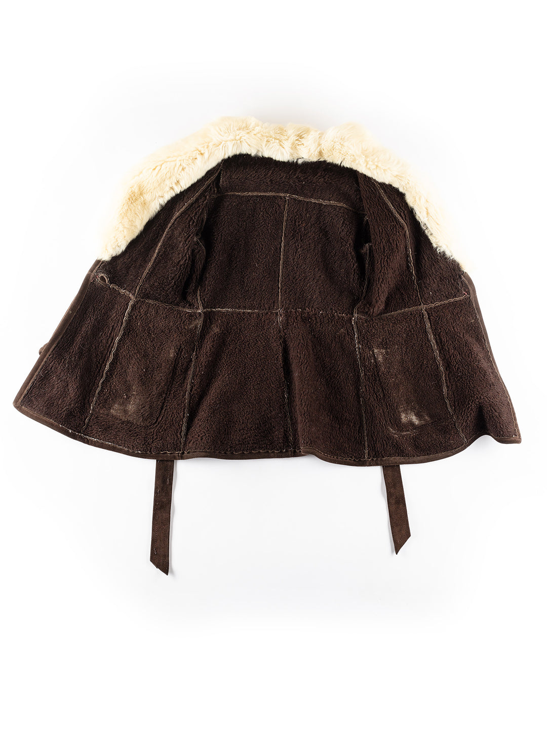Vintage 70's Women Faux Sheepskin Coat in BrownMN255