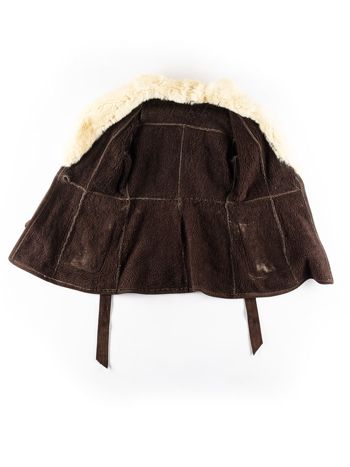 Vintage 70's Women Faux Sheepskin Coat in BrownMN255