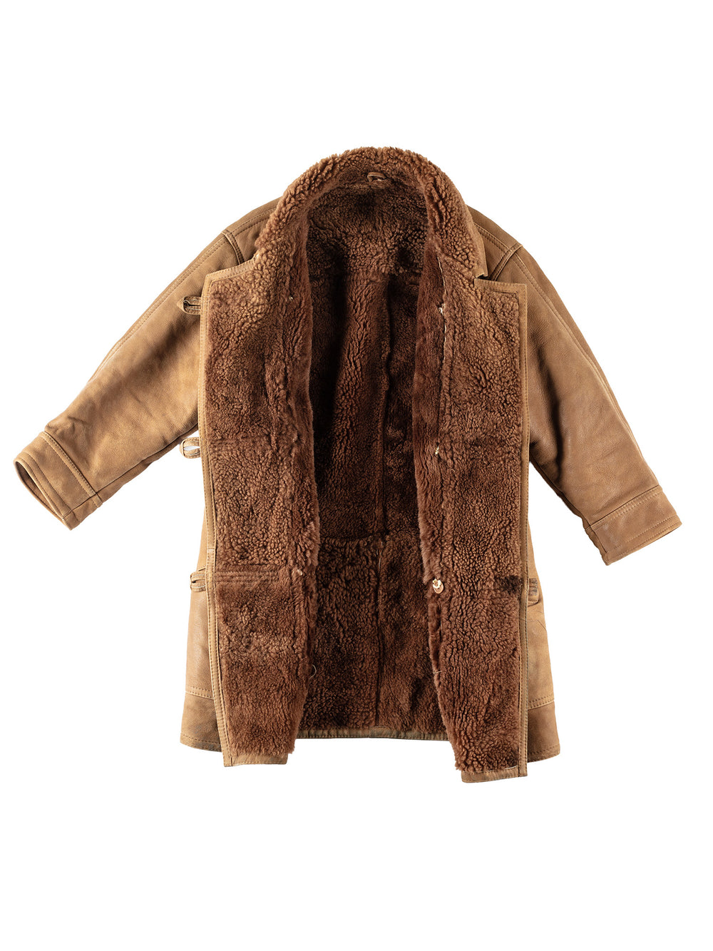 Vintage 80's Women Sheepskin Coat in BrownMN171