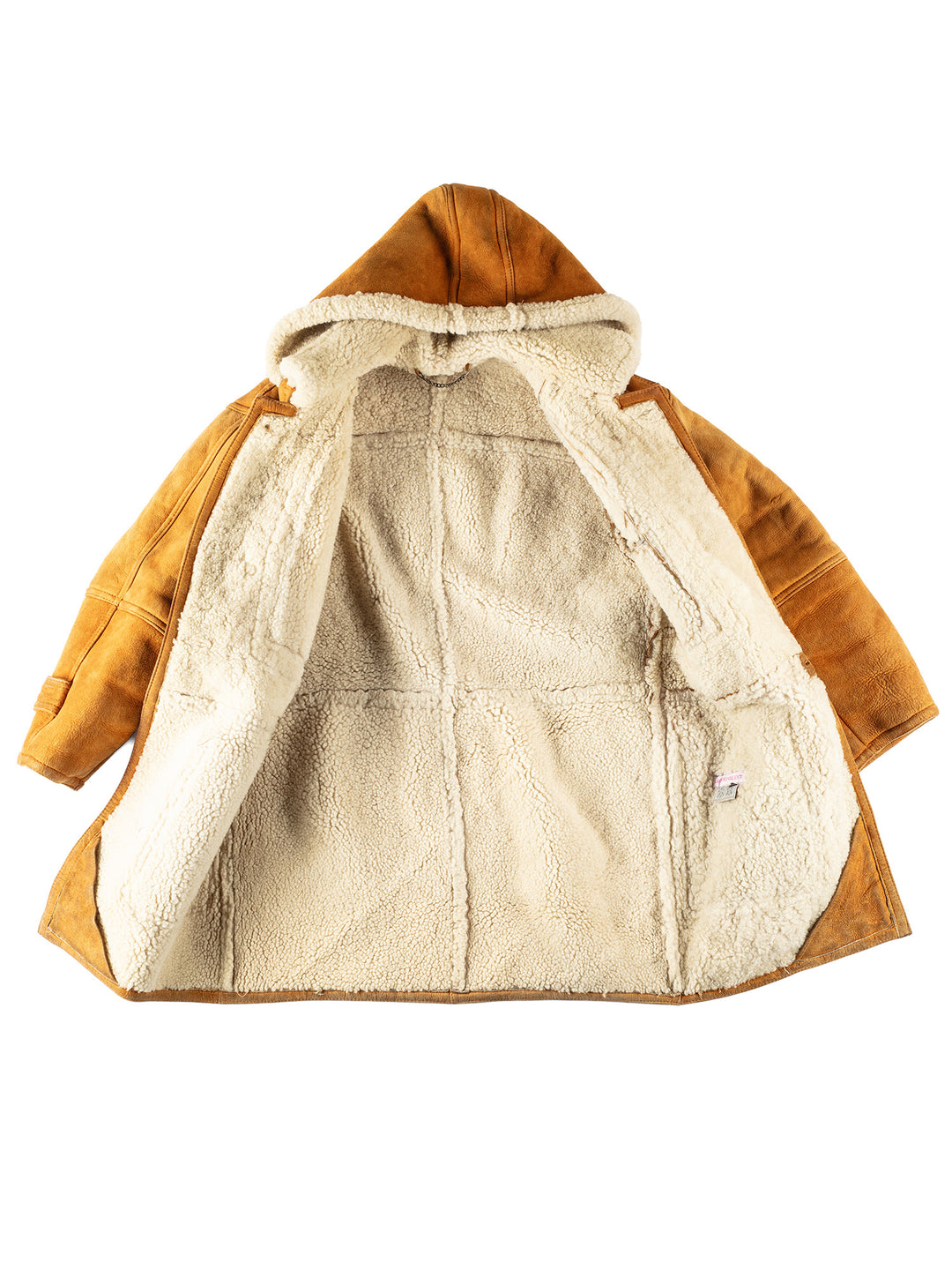 Vintage 80's Men Sheepskin Coat in OrangeVN149
