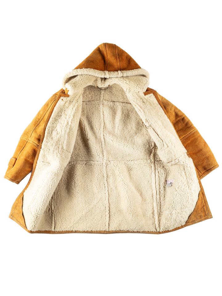 Vintage 80's Men Sheepskin Coat in OrangeVN149