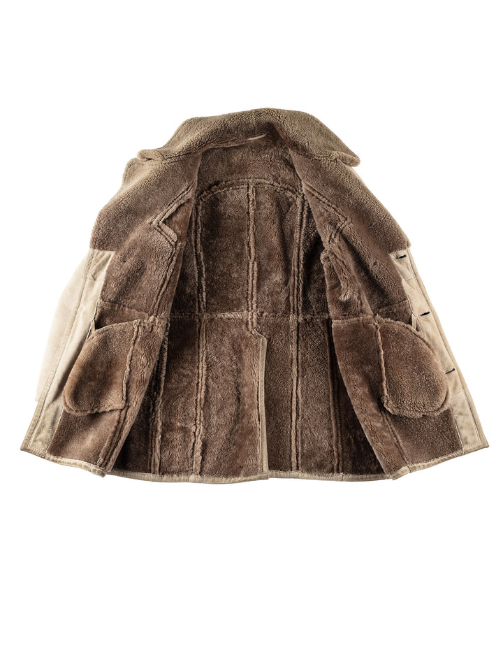 Vintage 80's Men Sheepskin Coat in BeigeVN200