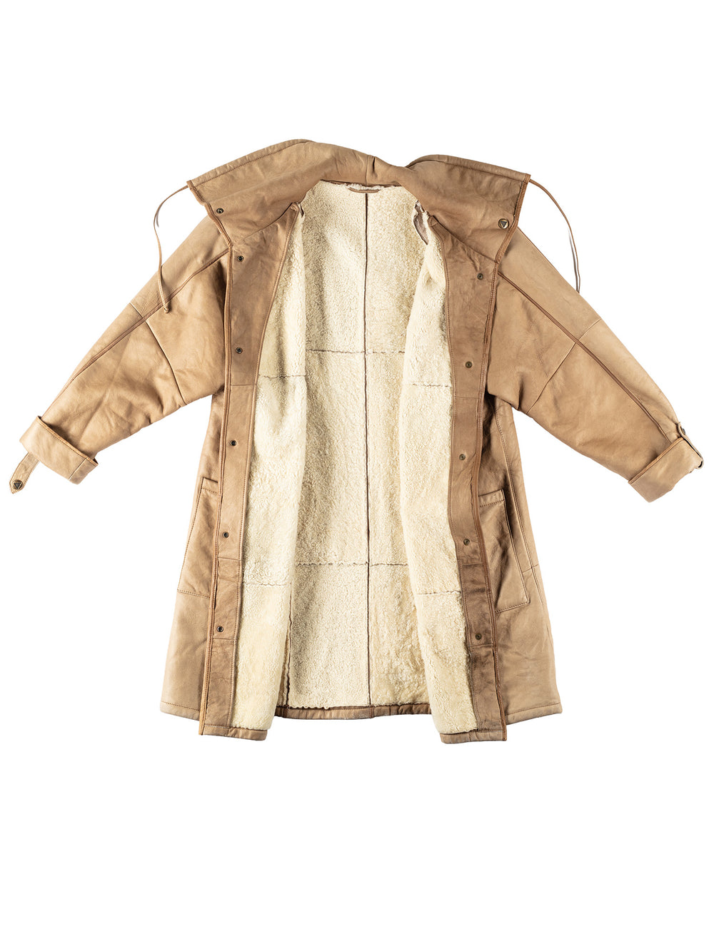 Vintage 80's Women Sheepskin Coat in BeigeMN168