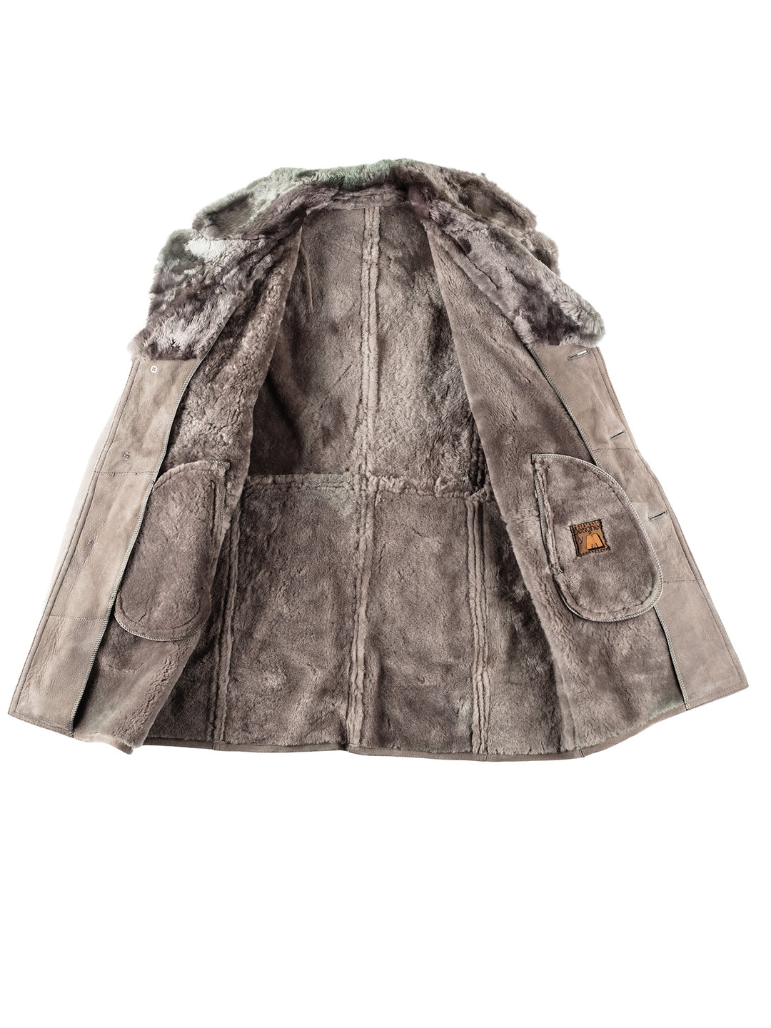 Vintage 70's Men Sheepskin Coat in GrayVN141