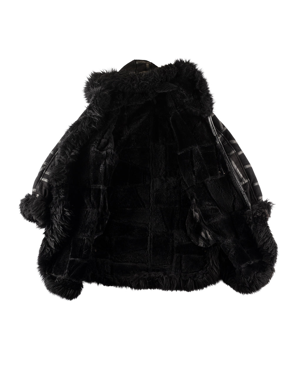 Vintage 80's Women Sheepskin Coat in BlackMN237