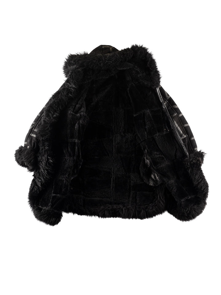 Vintage 80's Women Sheepskin Coat in BlackMN237