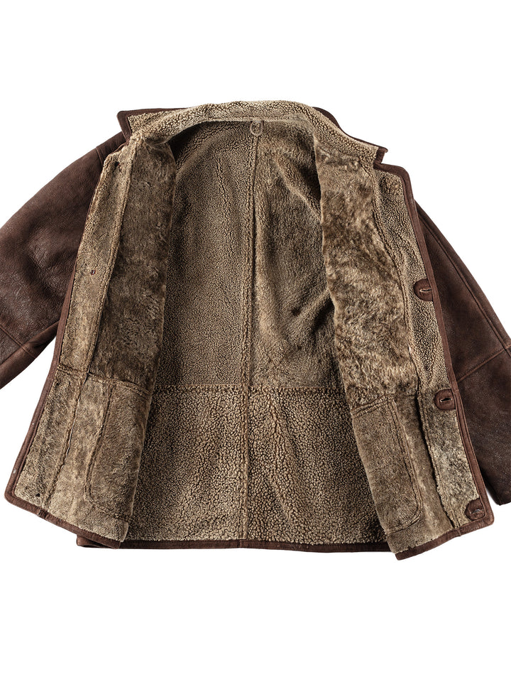 Vintage 80's Men Sheepskin Coat in BrownVN189