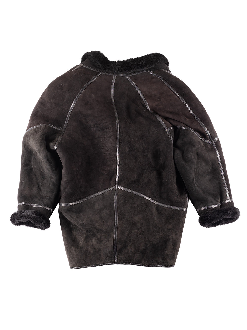 Vintage 90's Women Sheepskin Coat in Black