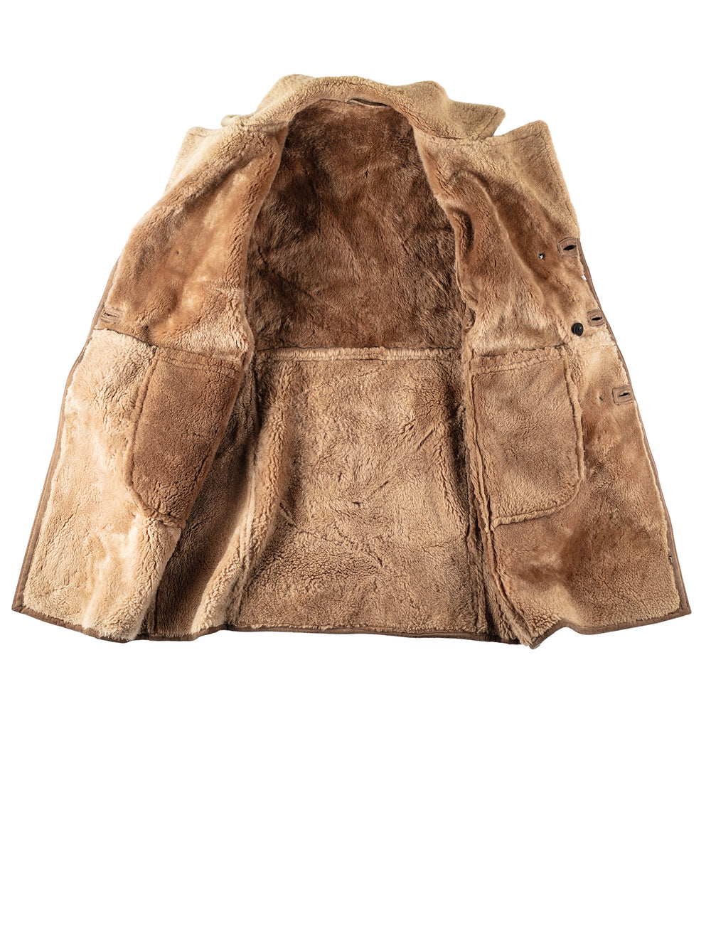 Vintage 80's Men Sheepskin Coat in BrownVN118