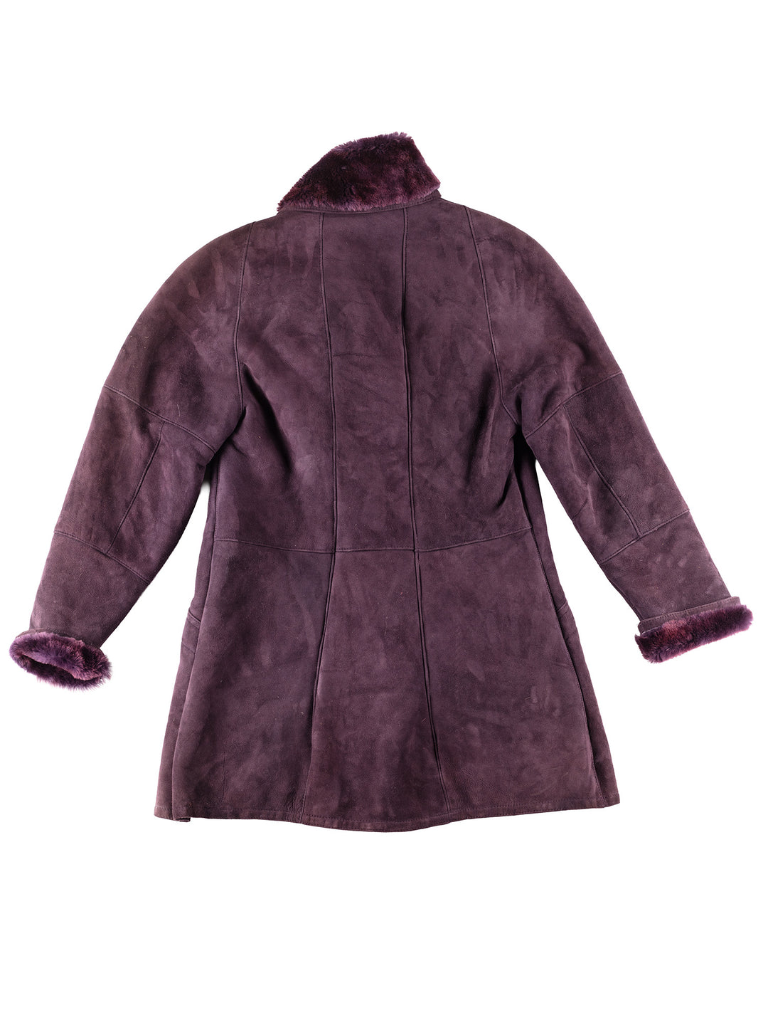 Vintage 90's Women Sheepskin Coat in Purple