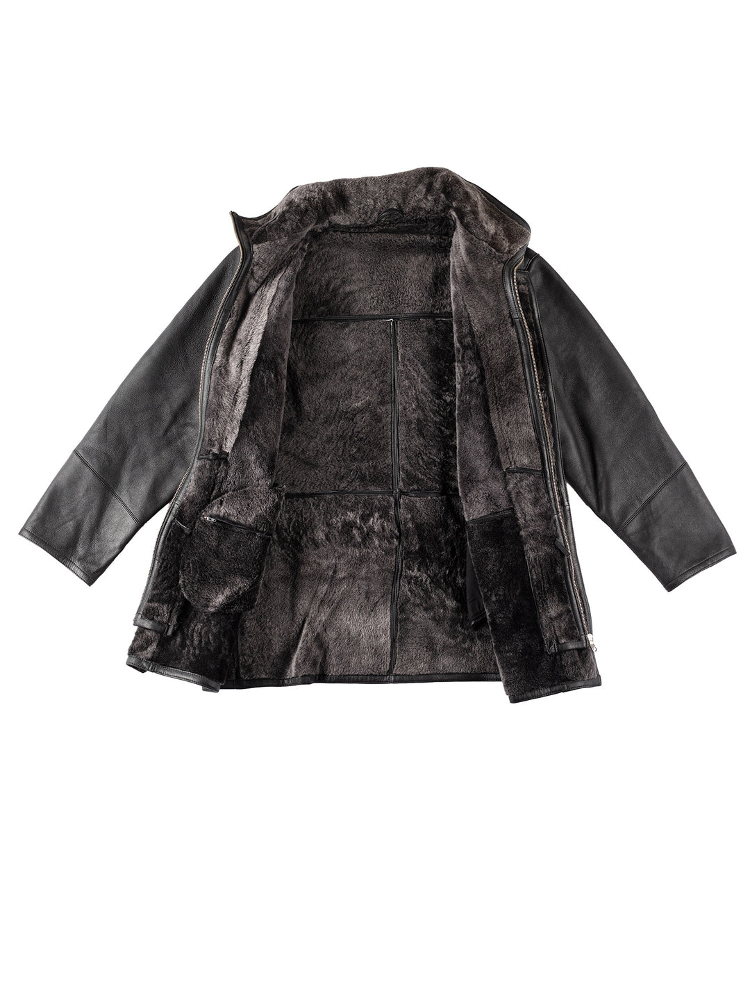 Vintage 90's Men Sheepskin Coat in BlackVN132