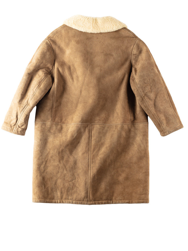Vintage 70's Women Sheepskin Shearling Coat in Brown