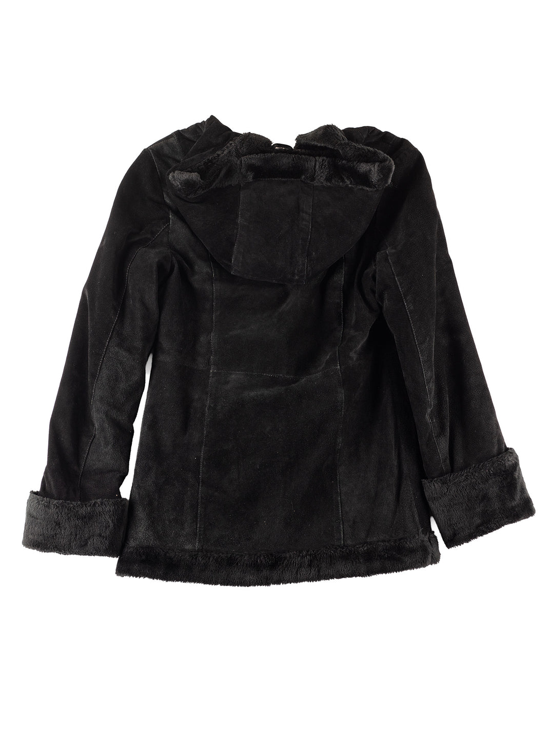 Vintage 00's Women Suede Coat in Black