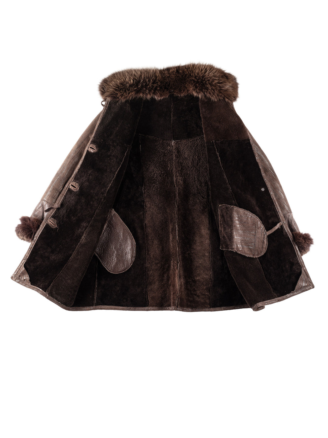 Vintage 80's Women Sheepskin Coat in BrownMN219