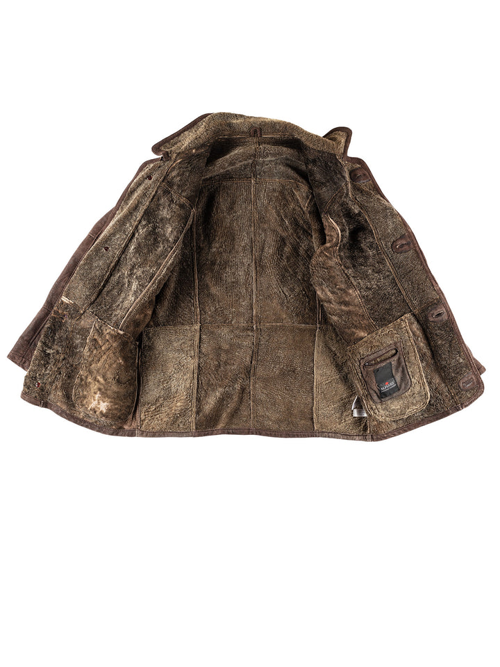 Vintage 80's Men Sheepskin Coat in BrownVN227