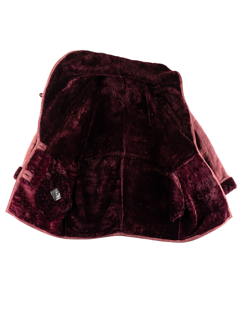 Vintage 80's Women Sheepskin Coat in RedMN426