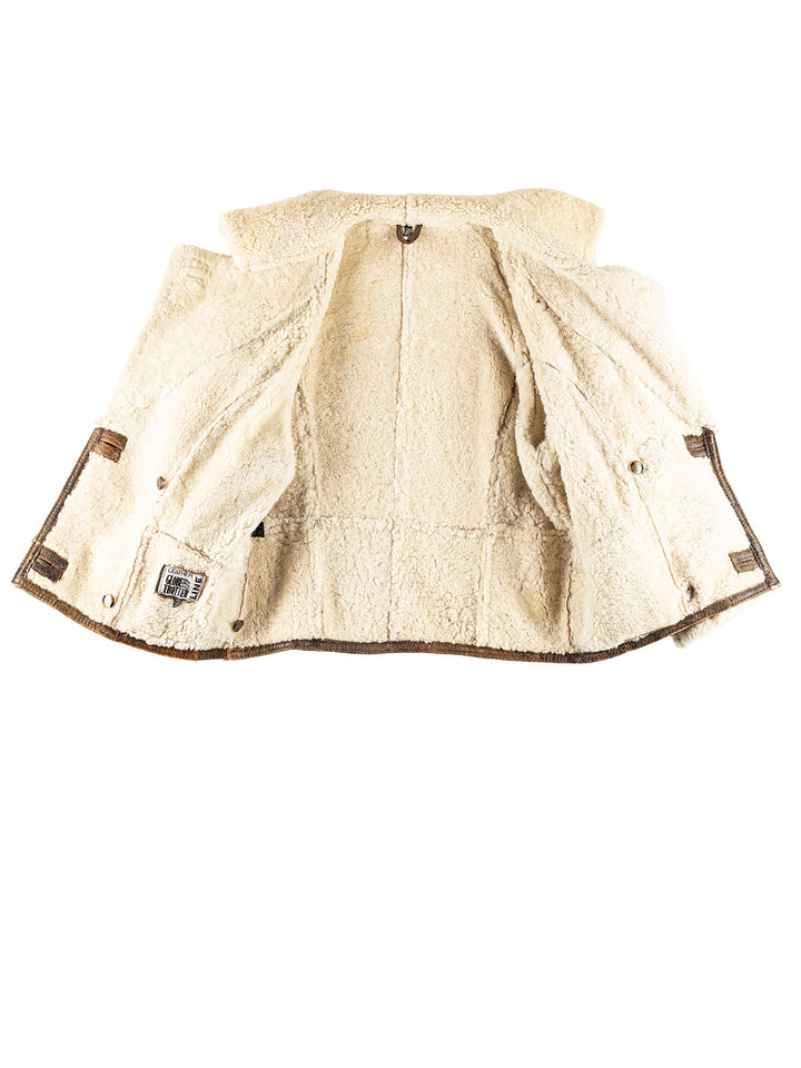 Vintage 80's Women Sheepskin Coat in BrownMN425