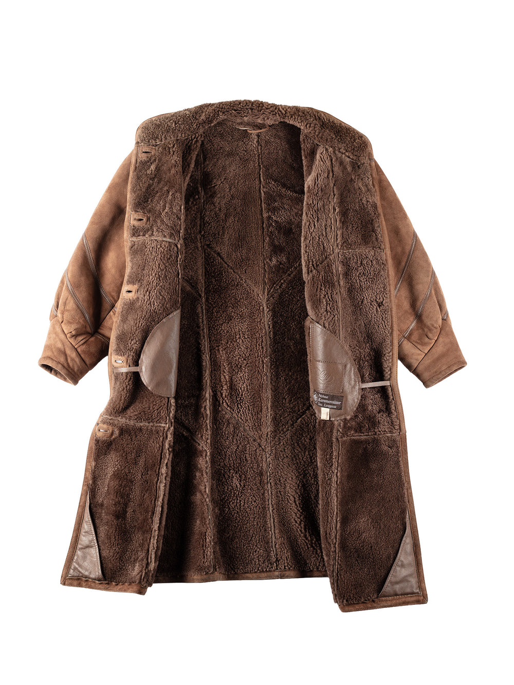 Vintage 80's Women Sheepskin Coat in BrownMN136