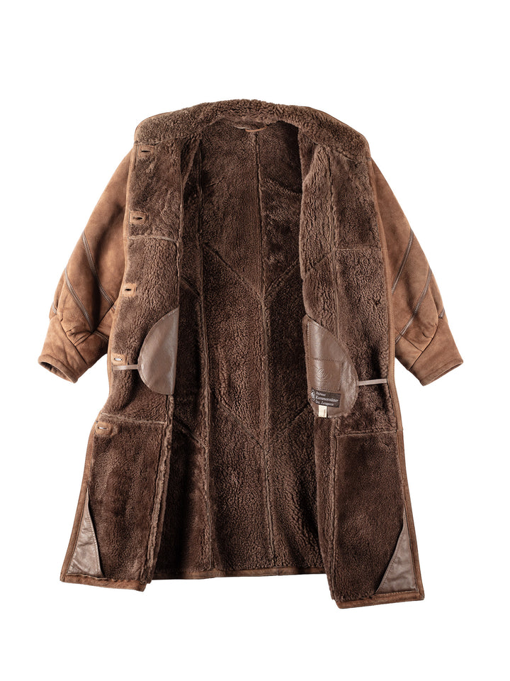 Vintage 80's Women Sheepskin Coat in BrownMN136