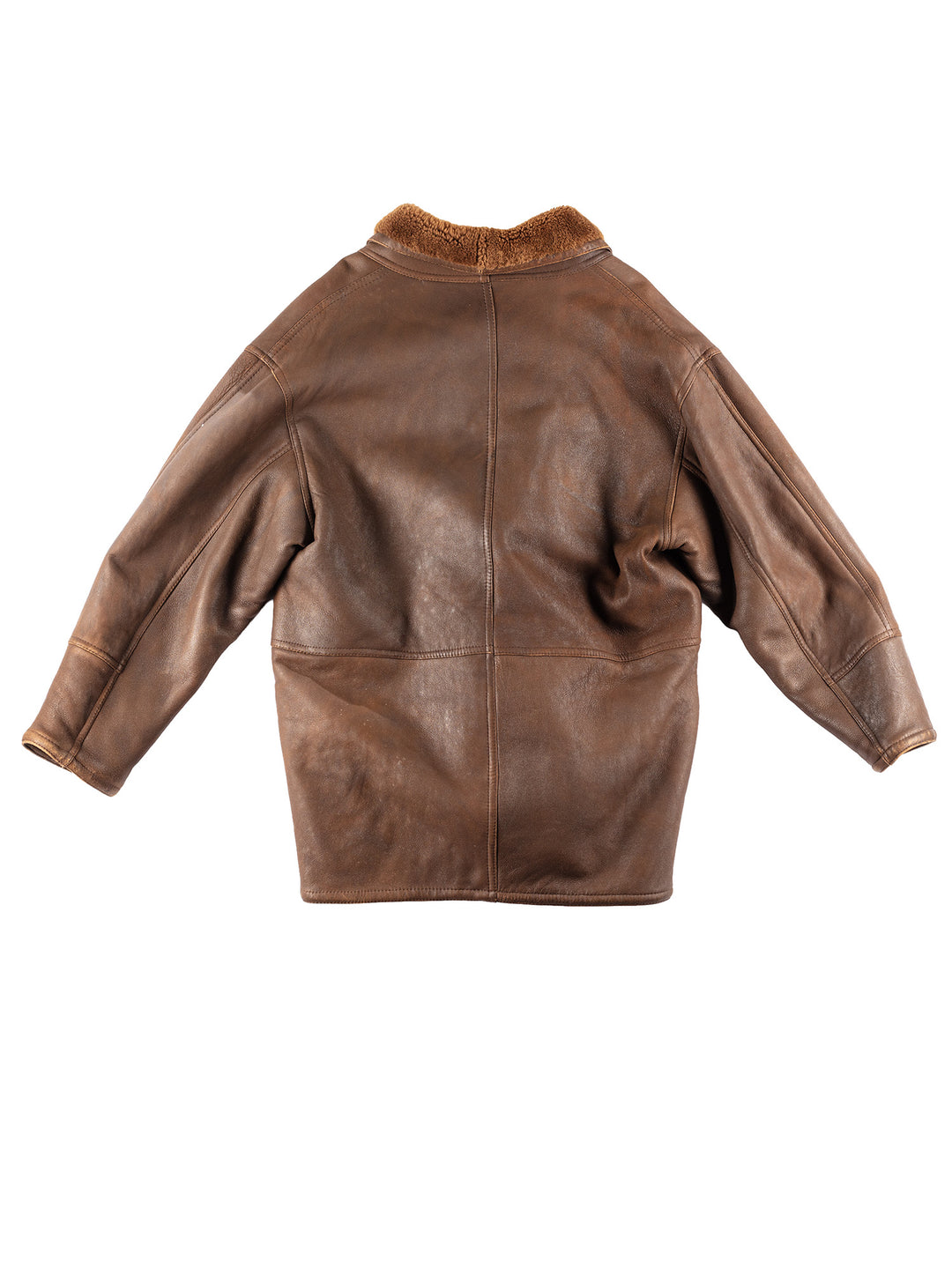 Vintage 80's Men Sheepskin Coat in Brown