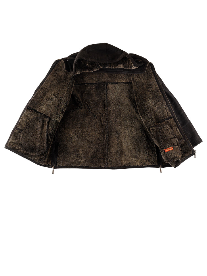 Vintage 80's Men Sheepskin Jacket in BlackVN613